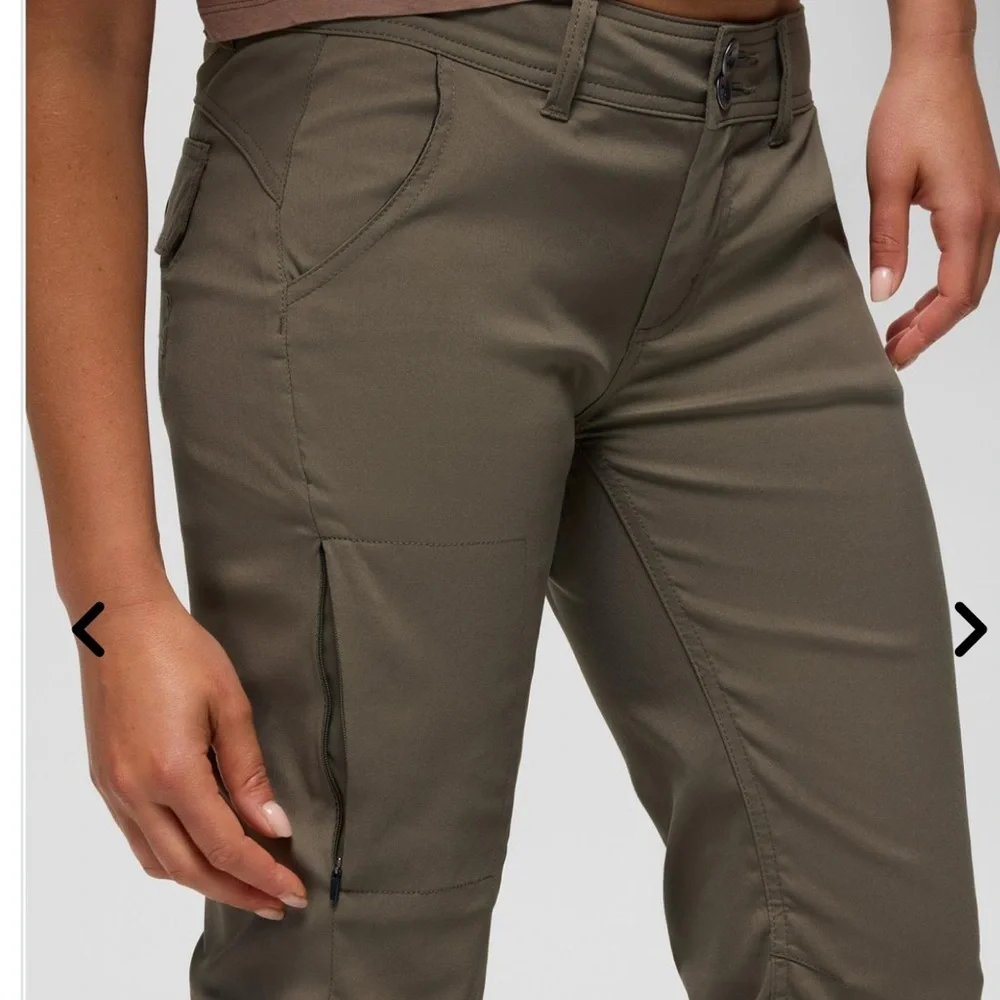 PRANA Straight-Leg Utility Pants in Olive Green. SIZE 6.  So soft! - Picture 3 of 7